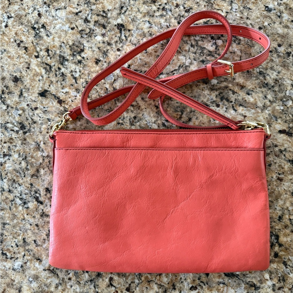 Fossil Sydney Salmon Leather Crossbody Bag Salmon